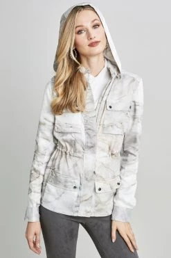 Elie Tahari Marble Hooded Jacket