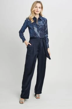 Elie Tahari Wide Leg Satin Pant Pants