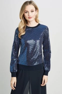 Elie Tahari Knits Pave Sequin Knit