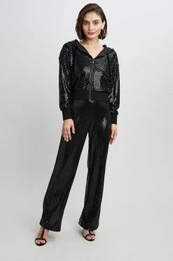 Elie Tahari Sequin Zip Hoodie Knits 8 Elie Tahari Sequin Zip Hoodie Knits