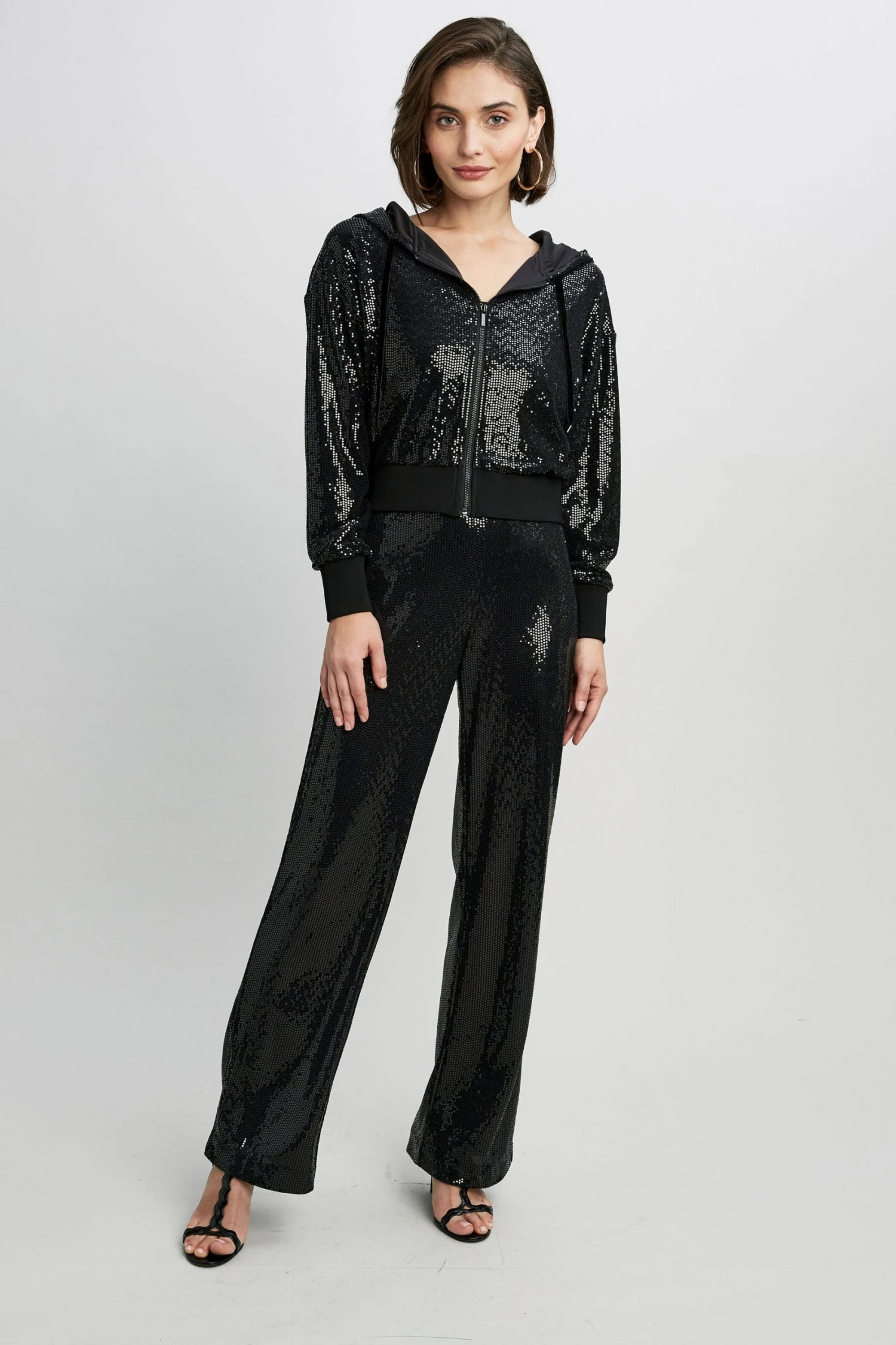 Elie Tahari Sequin Zip Hoodie Knits 4 Elie Tahari Sequin Zip Hoodie Knits