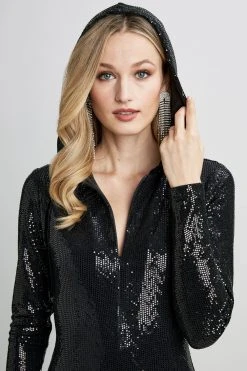 Elie Tahari Dresses & Jumpsuits Sequin Hooded Dress 6 Elie Tahari Dresses & Jumpsuits Sequin Hooded Dress
