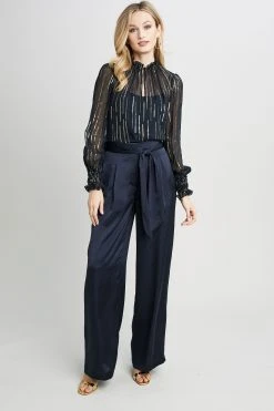 Elie Tahari Wide Leg Satin Pant Pants