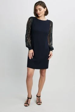 Elie Tahari Dresses & Jumpsuits Combo Sleeve Shift Dress 4 Elie Tahari Dresses & Jumpsuits Combo Sleeve Shift Dress