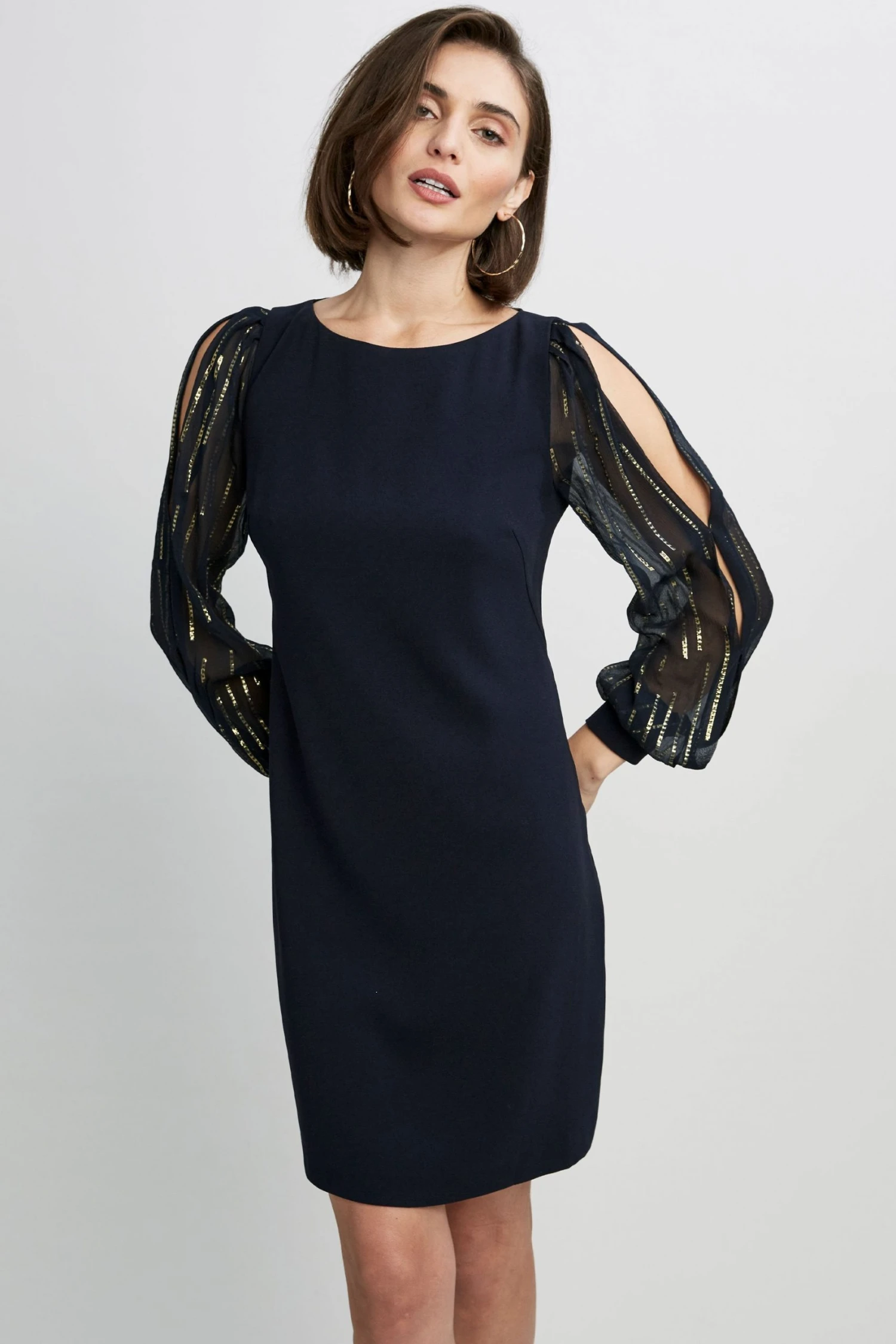 EN087601_STARGAZER_2FRONT_034.jpg Elie Tahari Dresses & Jumpsuits Combo Sleeve Shift Dress