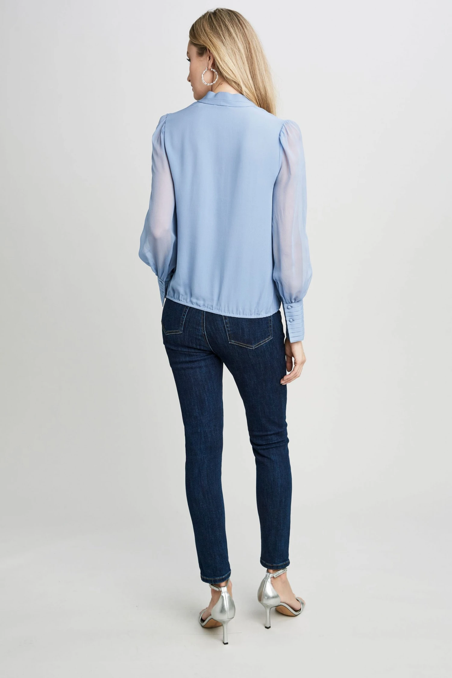 Elie Tahari Pleated Neck Blouson Shirt 6 Elie Tahari Pleated Neck Blouson Shirt