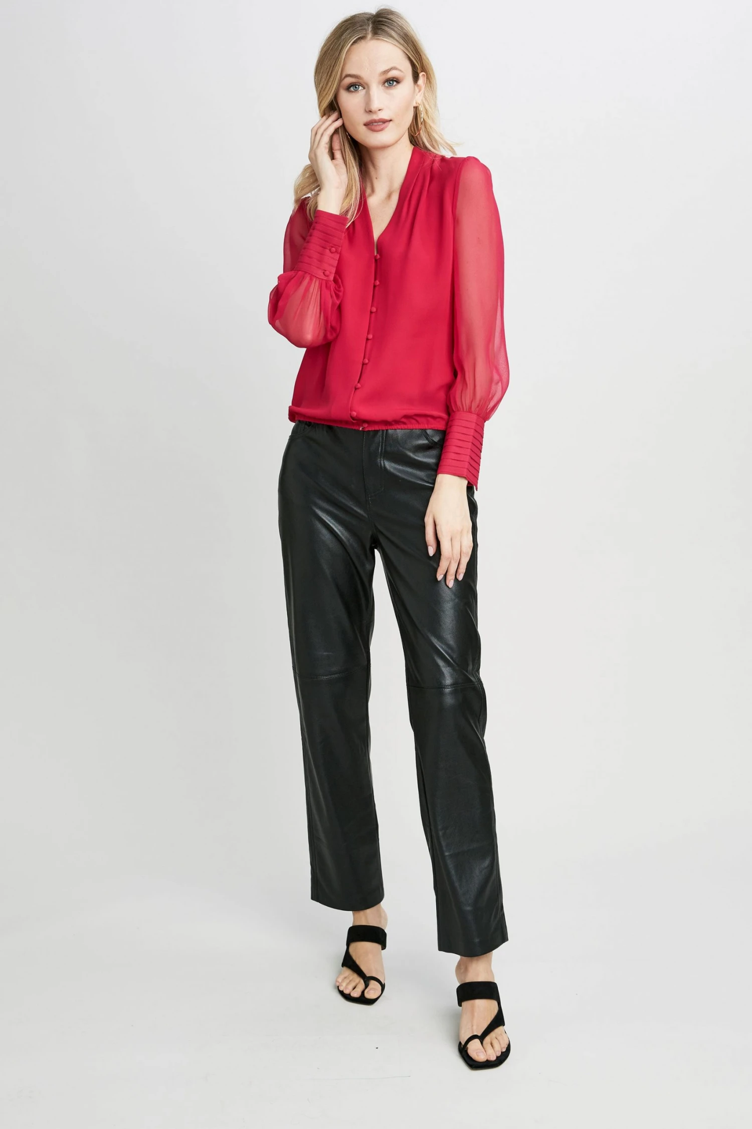 Elie Tahari Tops Pleated Neck Blouson Shirt 6 Elie Tahari Tops Pleated Neck Blouson Shirt
