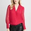 Elie Tahari Tops Pleated Neck Blouson Shirt 2 Elie Tahari Tops Pleated Neck Blouson Shirt