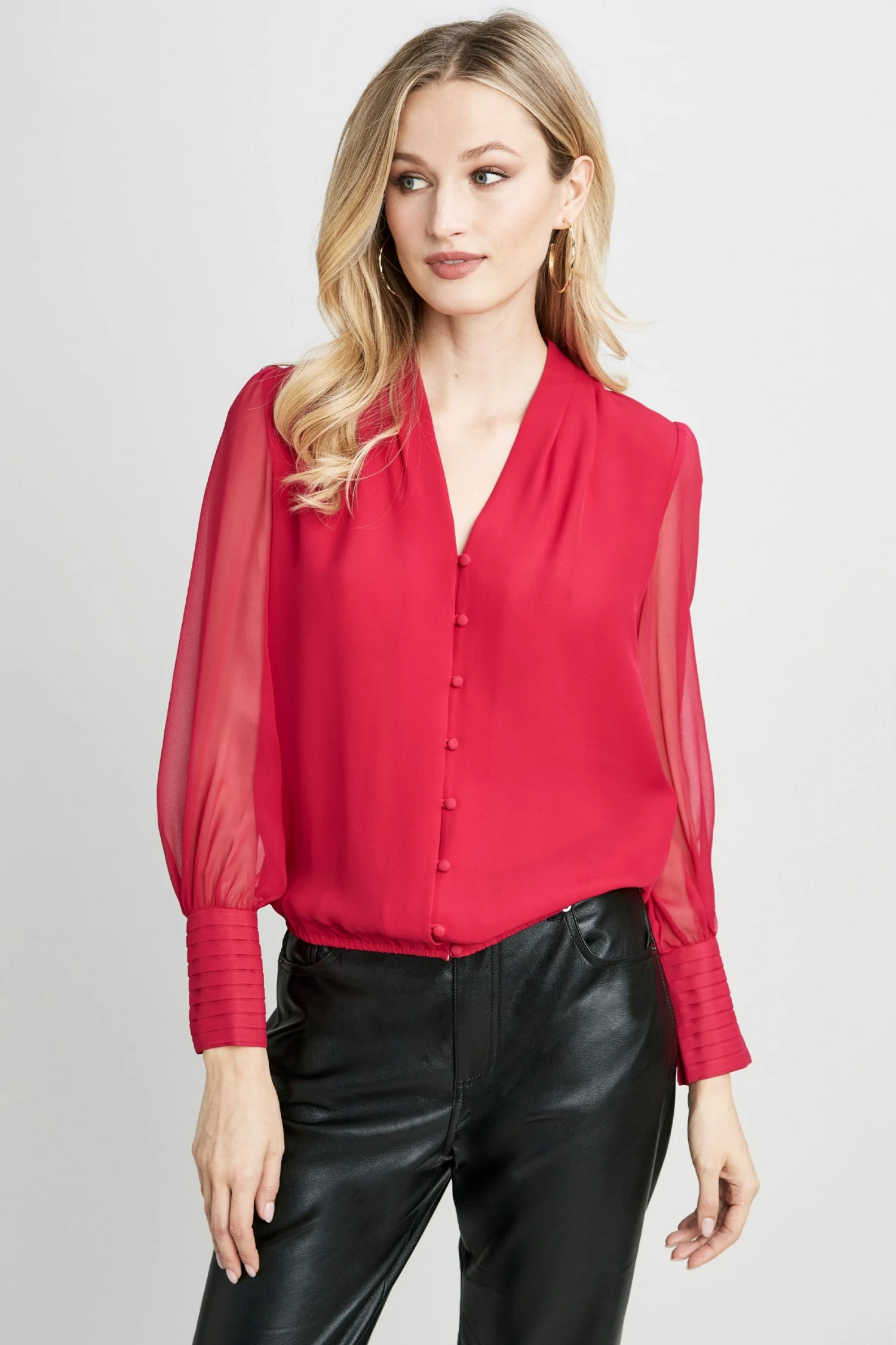 Elie Tahari Tops Pleated Neck Blouson Shirt 3 Elie Tahari Tops Pleated Neck Blouson Shirt