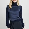 Elie Tahari Sweaters Satin Front Sweater