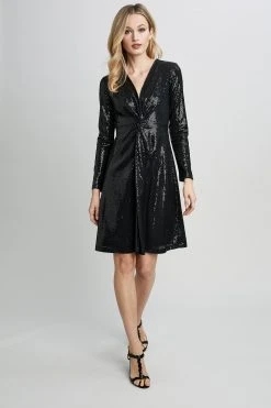 Elie Tahari Sequin Twist Dress