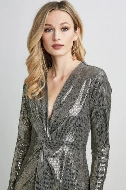 Elie Tahari Sequin Twist Dress 12 Elie Tahari Sequin Twist Dress