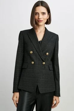 Elie Tahari Jackets & Blazers Double Breasted Weave Blazer
