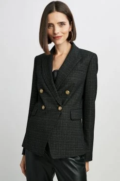 Elie Tahari Jackets & Blazers Double Breasted Weave Blazer