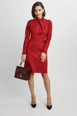 Elie Tahari Twist Neck Dress Dresses & Jumpsuits