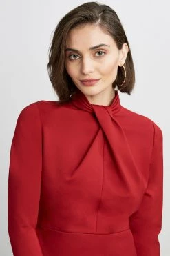 Elie Tahari Twist Neck Dress Dresses & Jumpsuits