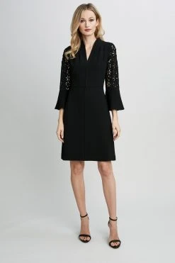 Elie Tahari Dresses & Jumpsuits Embroidered Sleeve Dress