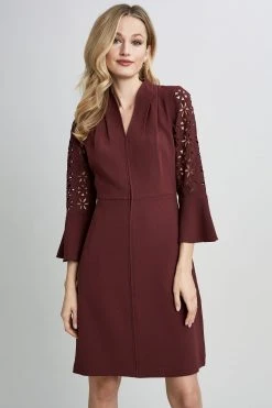 Elie Tahari Embroidered Sleeve Dress Dresses & Jumpsuits