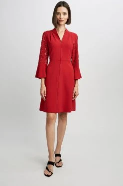 Elie Tahari Embroidered Sleeve Dress Dresses & Jumpsuits