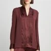 Elie Tahari Satin Combo Shirt Tops 1 Elie Tahari Satin Combo Shirt Tops
