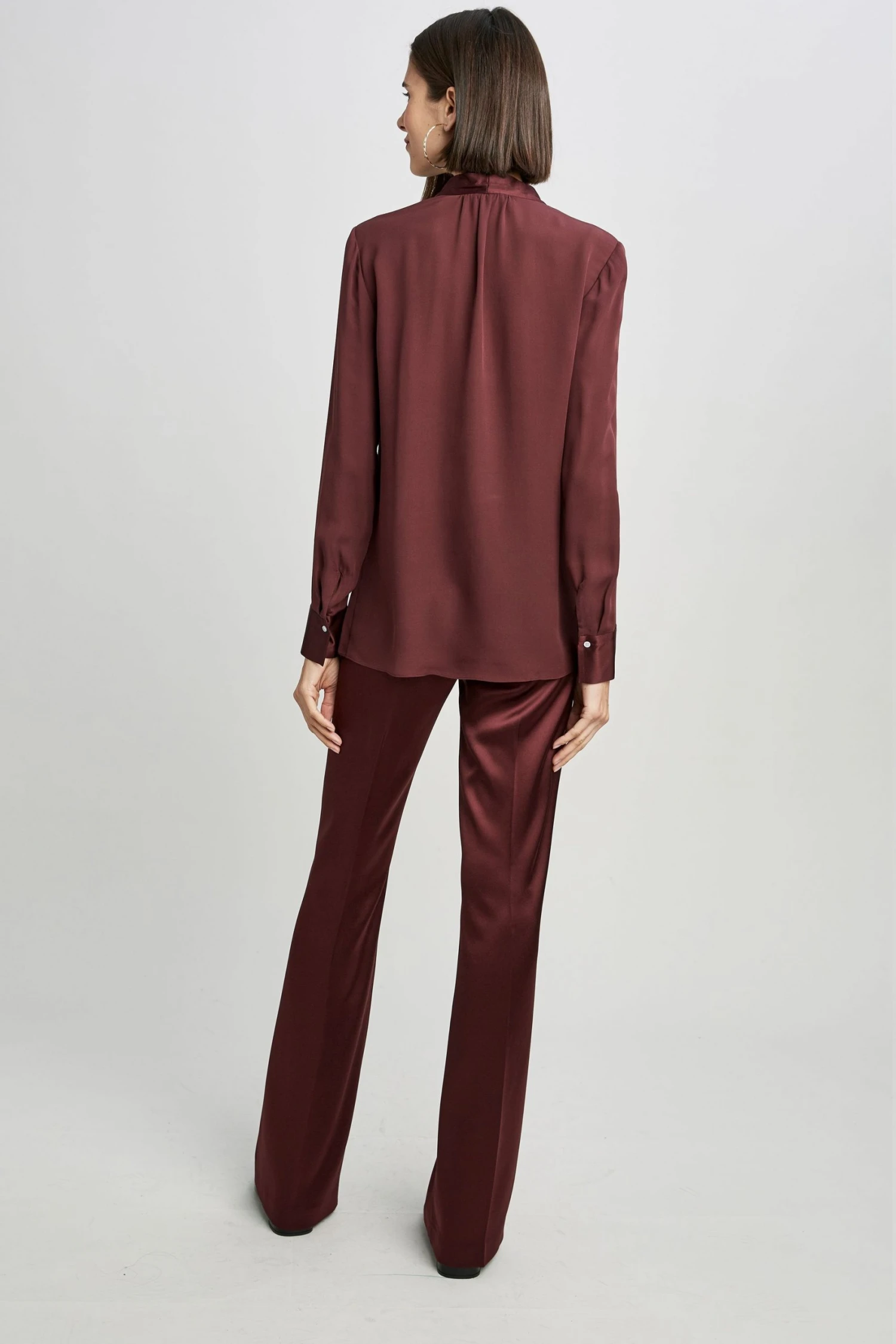 Elie Tahari Satin Combo Shirt Tops 7 Elie Tahari Satin Combo Shirt Tops