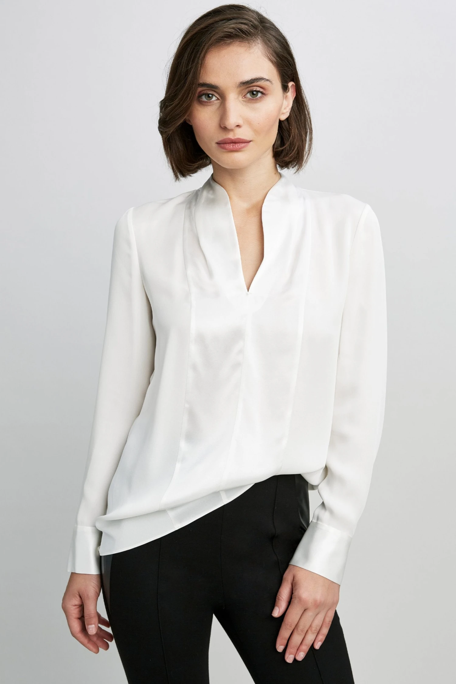 Elie Tahari Tops Satin Combo Shirt 3 Elie Tahari Tops Satin Combo Shirt
