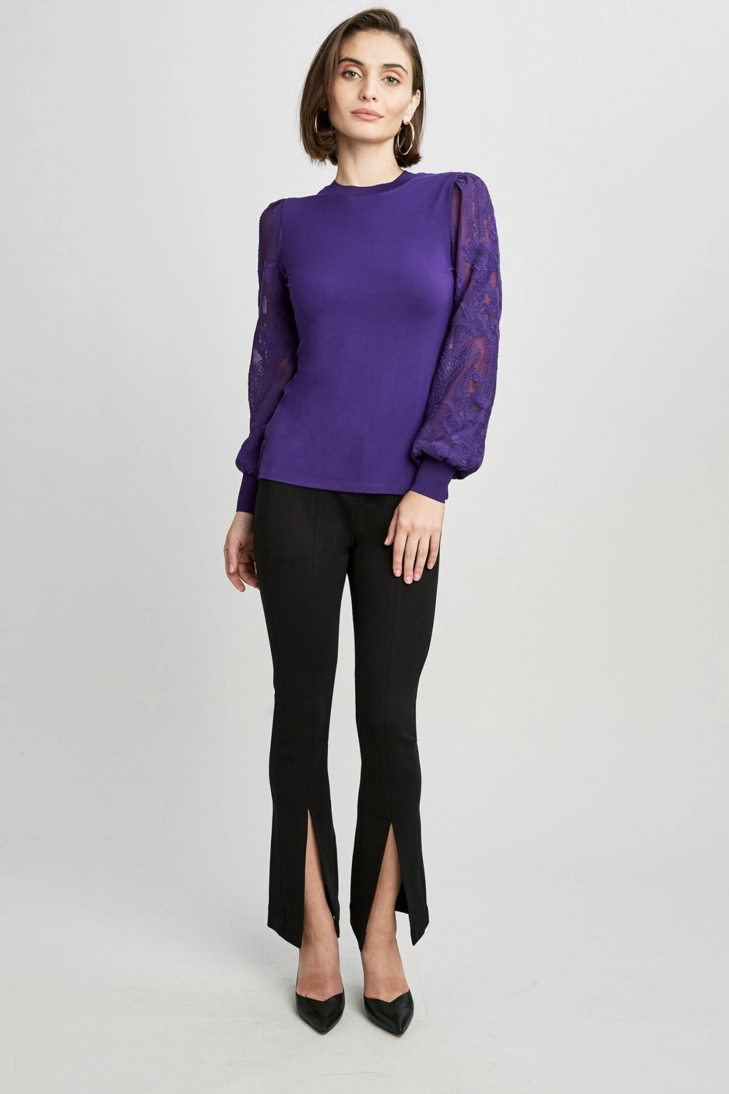 Elie Tahari Embroidered Sleeve Knit 4 Elie Tahari Embroidered Sleeve Knit