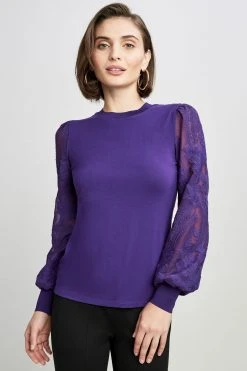 Elie Tahari Embroidered Sleeve Knit 9 Elie Tahari Embroidered Sleeve Knit