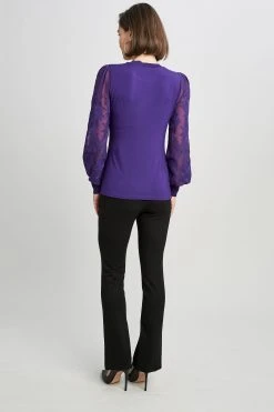 Elie Tahari Embroidered Sleeve Knit 8 Elie Tahari Embroidered Sleeve Knit