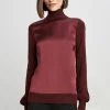 Elie Tahari Satin Front Sweater Sweaters
