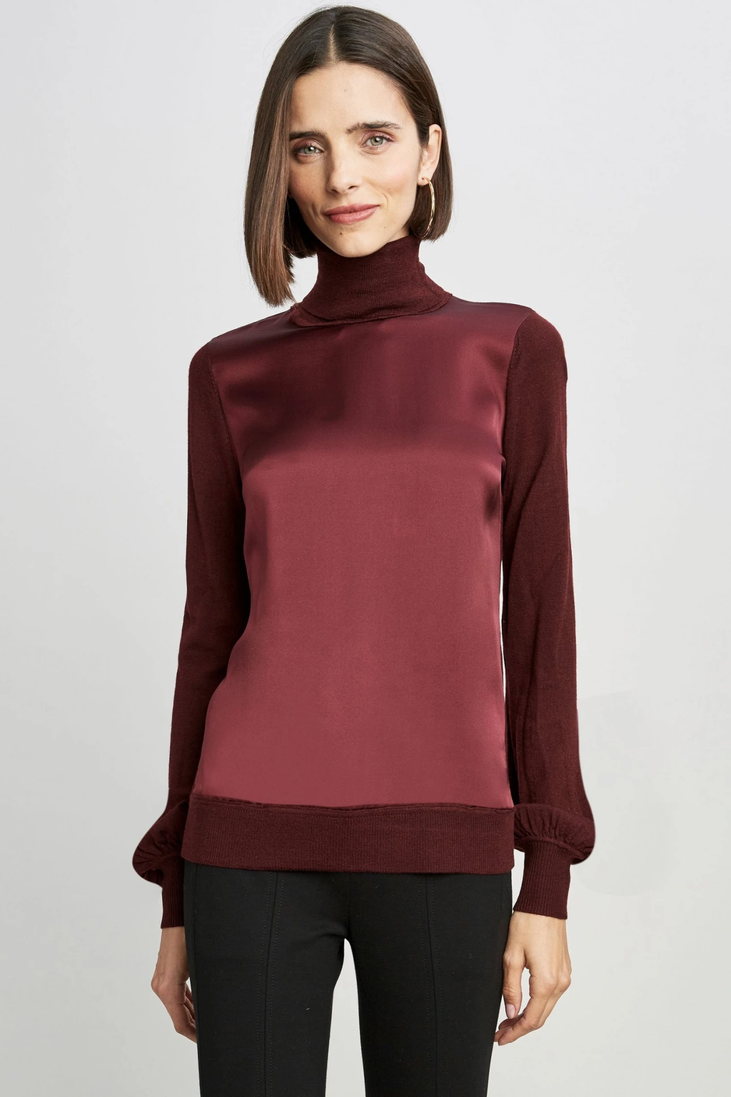 Elie Tahari Satin Front Sweater Sweaters 7 Elie Tahari Satin Front Sweater Sweaters