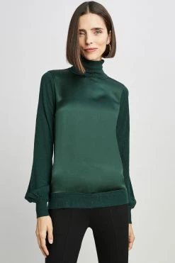 Elie Tahari Sweaters Satin Front Sweater