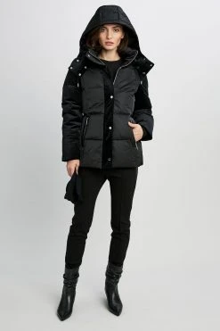 Elie Tahari Rain Coats & Coats Erica Mixed Media Coat 10 Elie Tahari Rain Coats & Coats Erica Mixed Media Coat