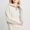 Republic Sweaters Cashmere Half Zip Long Sleeve Oversized Collar Sweater 1 Republic Sweaters Cashmere Half Zip Long Sleeve Oversized Collar Sweater