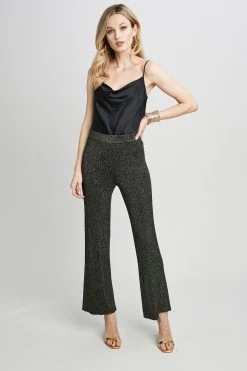 Republic Metallic Wide Leg Rib Pant Pants