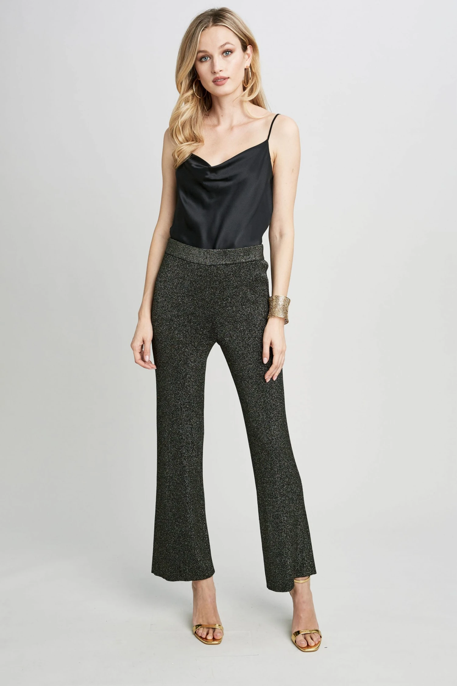 Republic Metallic Wide Leg Rib Pant Pants 5 Republic Metallic Wide Leg Rib Pant Pants
