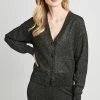 Republic Sweaters Metallic Dropped Shoulder Cardigan