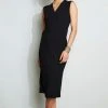 Republic Little Black Dress Wrap Knit Midi Dress