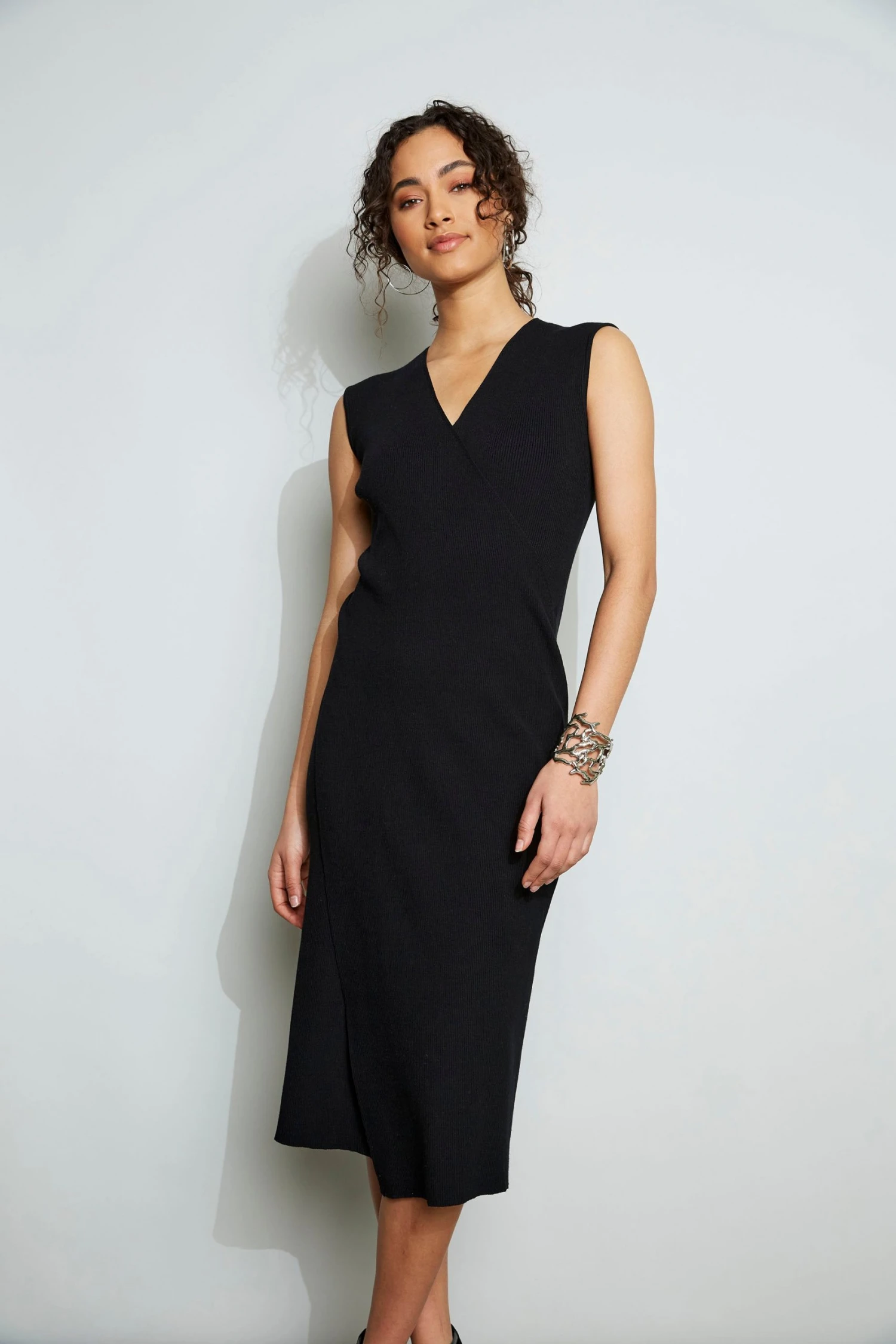 Republic Little Black Dress Wrap Knit Midi Dress 6 Republic Little Black Dress Wrap Knit Midi Dress