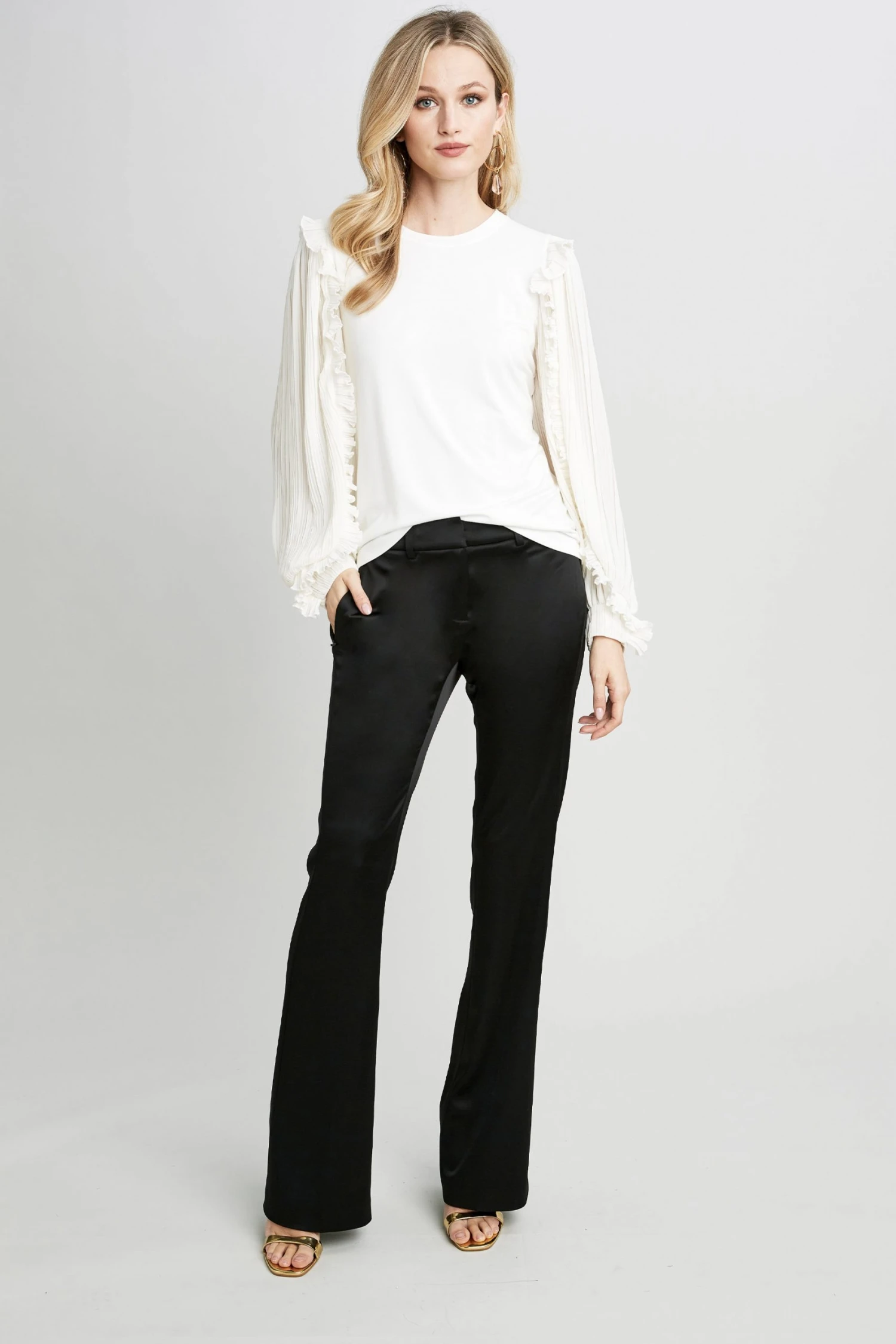 Republic Pleated Ruffle Sleeve Crewneck Knit 4 Republic Pleated Ruffle Sleeve Crewneck Knit