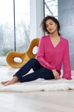 Elie Tahari Embroidered Long Sleeve Shirt