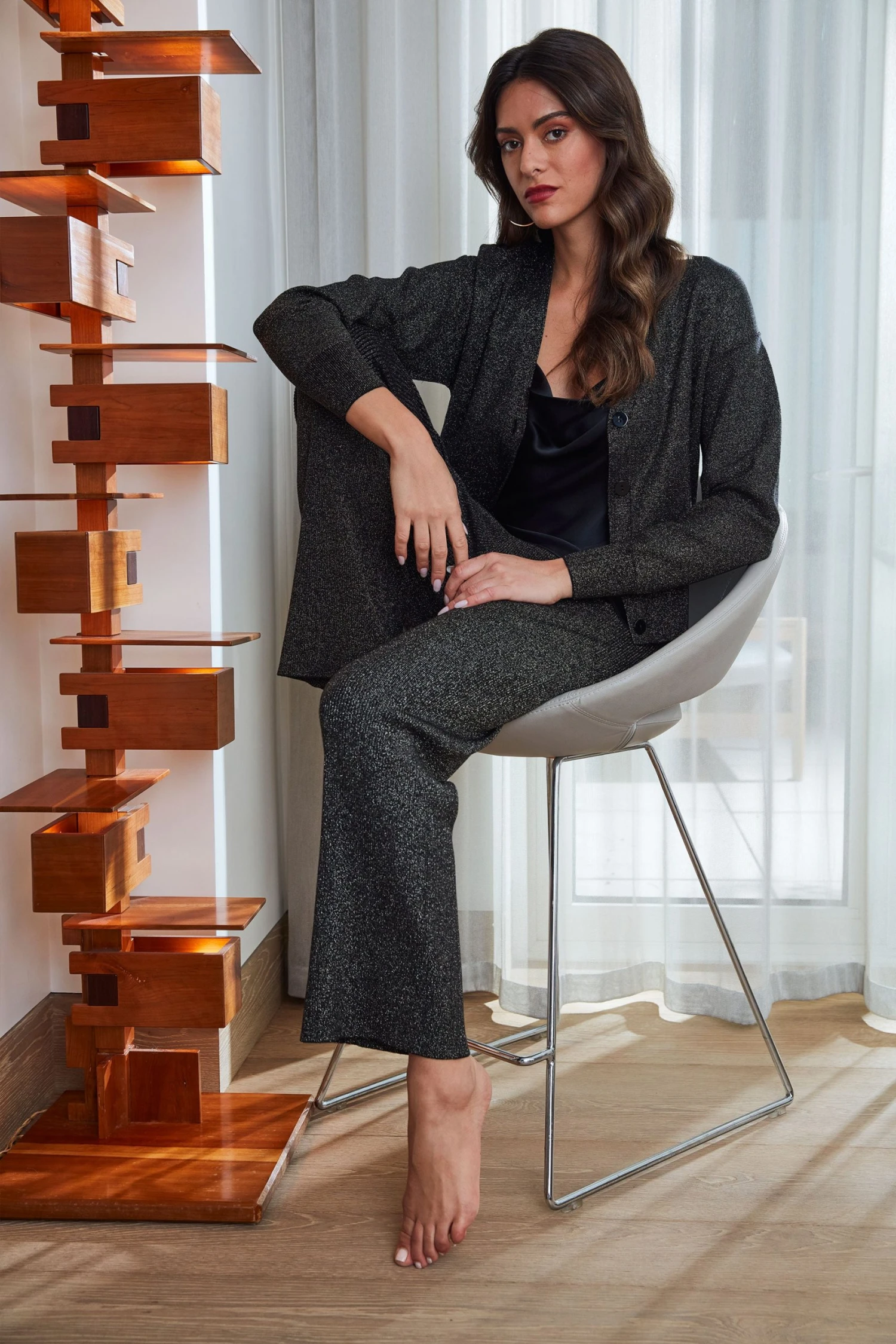 Republic Metallic Wide Leg Rib Pant Pants 7 Republic Metallic Wide Leg Rib Pant Pants