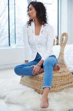 Elie Tahari Sweaters Lace Insert Cardigan