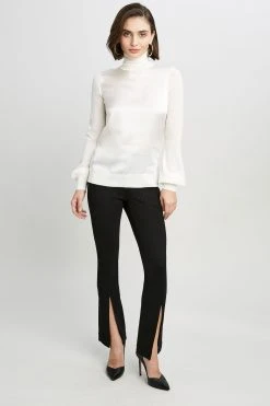 Elie Tahari Satin Front Sweater Sweaters
